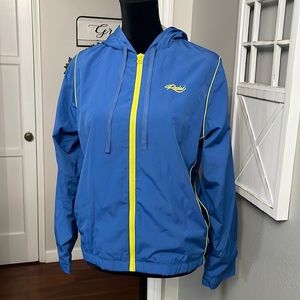 Reebok Windbreaker Jacket Runners Blue  Zipper Women's  Pockets
